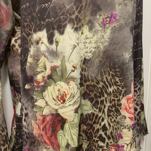 Vintage Xcit USA Floral Top Flare Sleeve Y2K Whimsy Fairy Grunge Womens Petite M - Picture 3 of 10